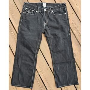 True Religion Ricky Giant Big T Jeans Men’s Size 38 Black Made In USA Relaxed